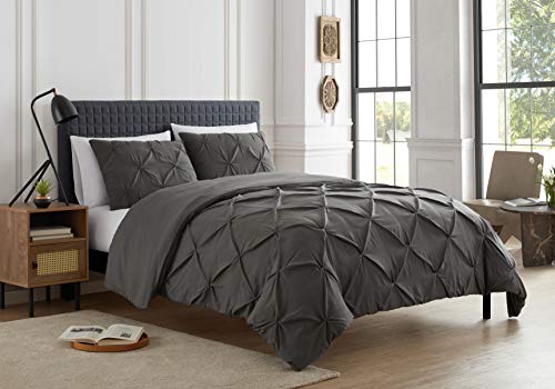 Sweet Home Collection 3 Piece Comforter Pintuck Pinch Pleat Design Soft Luxurious All Season Set