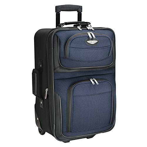 Travel Select Amsterdam Softside Expandable Rolling Luggage, TSA-Approved, Lightweight, Navy, Carry-on 21-Inch