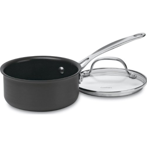 Cuisinart 1-Quart Saucepan, Chef's Classic Nonstick Hard Anodized Saucepan w/Cover, 619-14