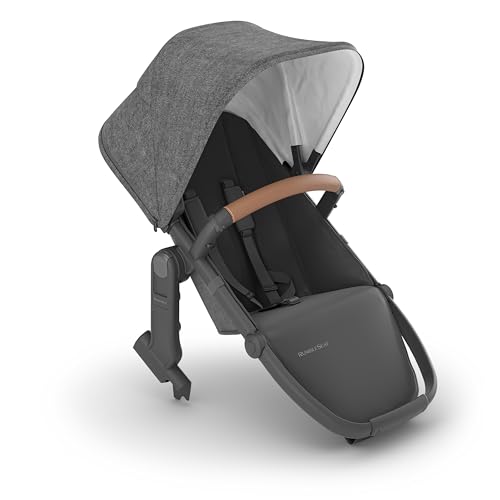 UPPAbaby RumbleSeat V2+ Second Lower Seat/Compatible with Vista 2015-2019 and Vista V2 / Adapters, Bumper Bar, Bug Shield Included/Greyson (Charcoal Mélange/Carbon Frame/Saddle Leather)