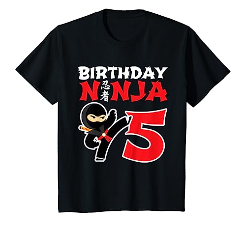 Birthday Ninja Shirt - 5 Year Old Ninja Birthday Party Theme T-Shirt