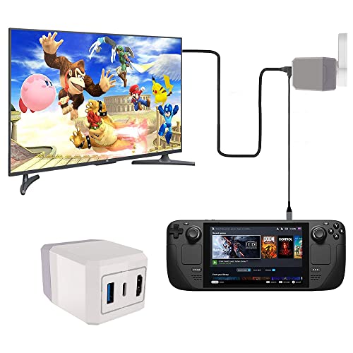 EJGAME Switch TV Dock,Convert Dock Charger Compatible with Steam Deck/Switch,Support HD Video 1080P Output, USB 3.0 AC Quick Charging Switch Dock