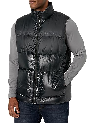 MARMOT Men's Guides Down Vest | Winter Puffy Vest for Men for Skiing, Camping, Hiking in Snow and Cold Conditions, Black, Large