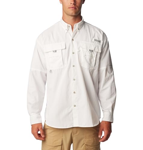 Columbia Men's Bahama II Long Sleeve Shirt, White, Medium