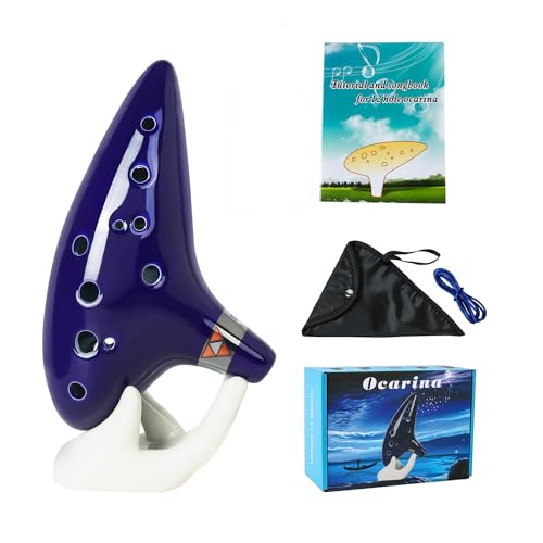 Silunkia Zelda Ocarina 12 Holes Alto C Tone with Song Book (Songs From the Legend of Zelda) Ocarinas are Great Zelda Gifts for Zelda Fans- Tiny Ocarina Instrument with Display Stand Protective Bag