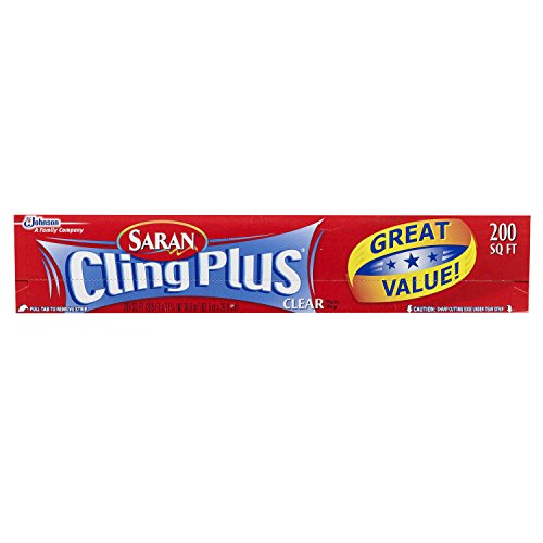 Saran Cling Plus Plastic Wrap, 200 Sq Ft, 1 Count (Pack of 1)