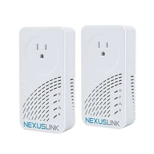 Nexuslink Wave 2 G.hn Powerline Adapter | Pass-Through Outlet | 2000 Mbps I 2-Unit Kit I (GPL-2000PT-KIT)