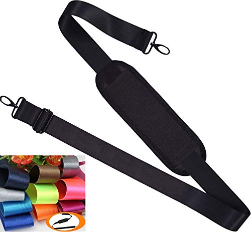 Universal Shoulder Strap Replacement Laptop Shoulder Strap Luggage Duffle Bag Strap Adjustable Belt with Metal Hooks for Duffel Briefcase Computer Bags Laptop Case Messenger Bag/Luggage Bag, Black