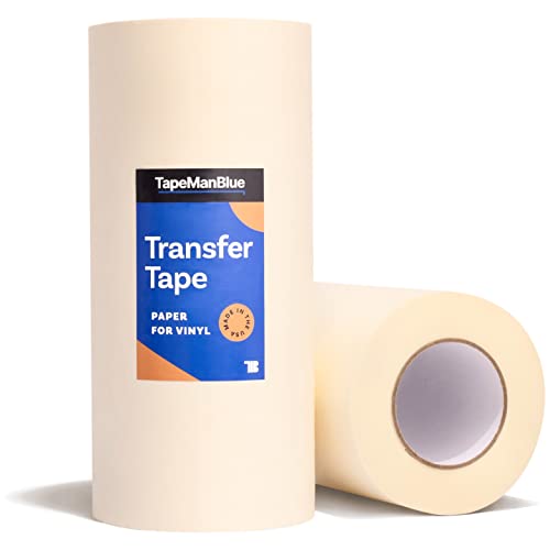 12' x 300' Roll of Paper Transfer Tape for Vinyl, Made in America, Premium-Grade Transfer Paper for Vinyl with Layflat Adhesive for Cricut Vinyl Crafts, Decals, and Letters