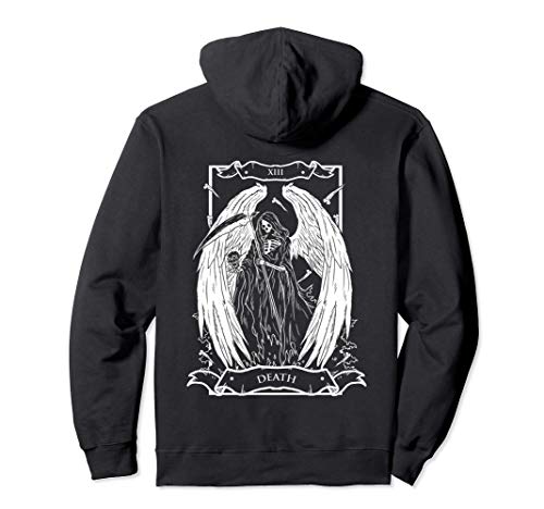 Tarot Card The Death XIII Angel Skull Style Pullover Hoodie