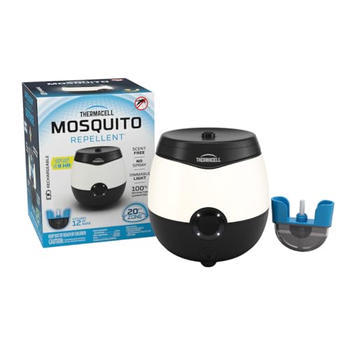 Thermacell E-Series E55 Rechargeable Mosquito Repeller with 20’ Mosquito Protection Zone; Includes 12-Hr Repellent Refill; DEET Free Bug Spray Alternative; Scent Free; No Candles or Flames