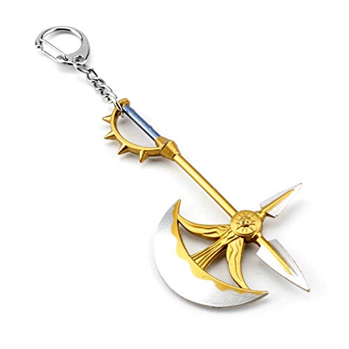 The Seven Deadly Sins Keychain, Anime Meliodas Pendant Cosplay Costume Keyring Weapon Creative Accessories (4)