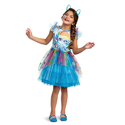 Rainbow Dash Costume for Girls, Official My Little Pony Deluxe Kids Character Dress Outfit, Child Size Medium (7-8)