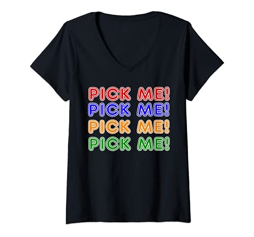 Womens Game Show Buzzers Pick Me Game Show Host Costume V-Neck T-Shirt