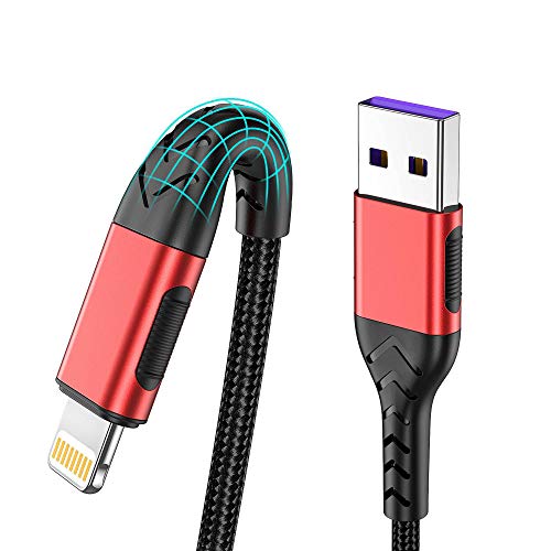 Durcord Compatible with iPhone Charger, [MFi Certified] 3Pack 6FT USB A Cable for Long Charger Cable, Fast Compatible with iPhone Charging Cord Compatible with iPhone(Red)