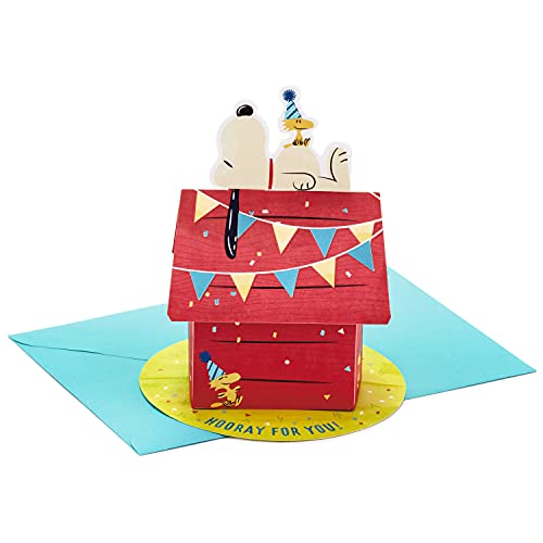 Hallmark Paper Wonder Peanuts Pop Up Birthday Card (Snoopy Dog House)