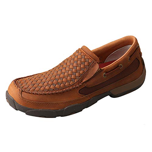 Twisted X Men's Slip-On Driving Moc, Oiled Saddle/Brown, 12 W