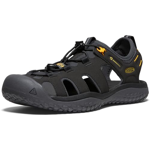 KEEN Mens Solr High Performance Sport Closed Toe Water Shoe, Black/Gold, 10.5 US