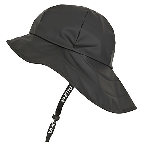 AWHA Souwester, Rain Hat Black/Unisex - Waterproof Cap with Wide Brim and Earflaps