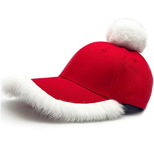 WARMORE Santa Cap, Christmas Costume Baseball Cap Hat,Parent Child Outfit (Adult) Red