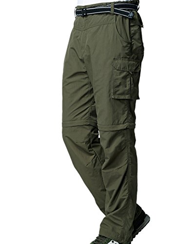 Jessie Kidden Mens Hiking Pants Convertible Quick Dry Lightweight Zip Off Outdoor Fishing Travel Safari Pants (225 Army Green 34)