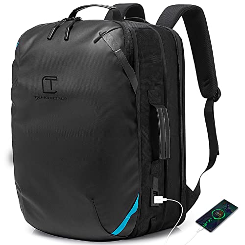 TANGCORLE Travel Carry on Backpack, Extra Large Expandable 45L Backpack for Flight approved, 17.3' Laptop with USB Charging Port Backpacks, Water Resistant Computer Business Backpack for Men & Women