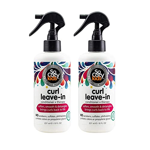 So Cozy,Curl Spray LeaveIn Conditioner For Kids Hair Detangles And Restores Curls No Parabens Sulfates Synthetic Colors Or Dyes,Jojoba Oil,Olive Oil & Vitamin B5,Sweet-Pea,White,8 Fl Oz (Pack of 2)