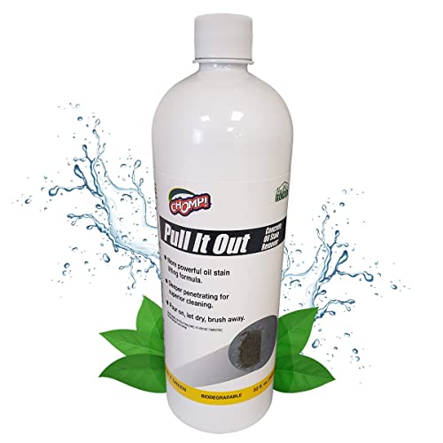 CHOMP! Concrete Oil Stain Remover: Pull It Out Removes and Cleans Oils, Greases from Garage Floors & Driveways 32 Fl Oz