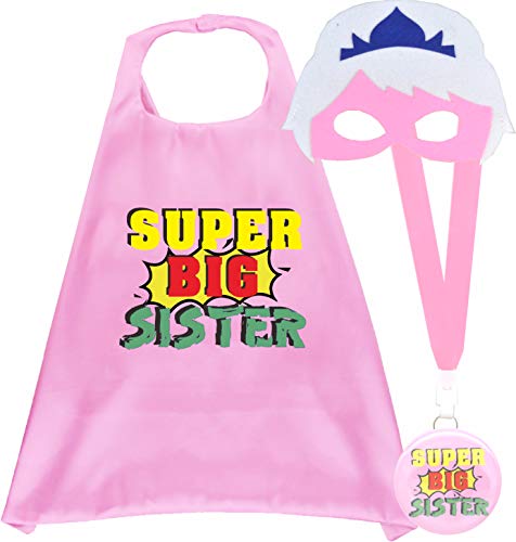 VeryMerryMakering Big Sister Cape, Super Sister, New Big Sister Gifts, Big Sister Gifts, Big Sister Gifts for Little Girls Gifts for New Sister