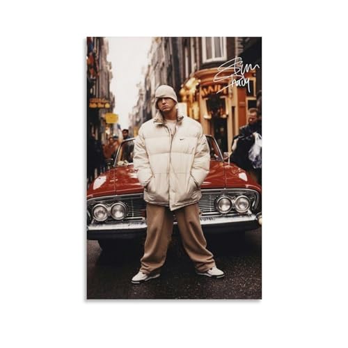 QWWEER Rapper Eminem Signature Music Poster Room Aesthetics Wall Decor Style 12x18inch(30x45cm)