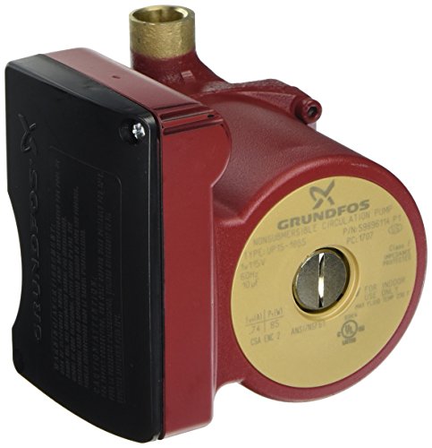 Grundfos UP15-18B5 (59896114) Pump, 1/2' Sweat End Open System Circulator, 1/25 HP 115V - Bronze