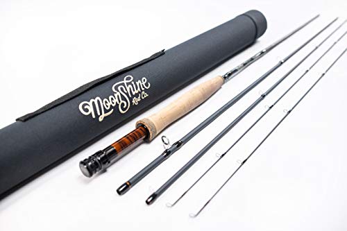 Moonshine Rod Co. The Vesper Series Fly Fishing Rod with Carrying Case and Extra Rod Tip Section - 4wt 9'