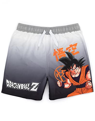 Dragon Ball Z Boys Swim Shorts | Kids Multicoloured Swimming Pants | Anime Series Swimwear Trunks with Drawstring Waistband