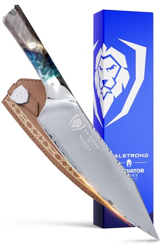 Dalstrong Chef Knife - 8 inch - Valhalla Series - Premium 9CR18MOV HC Steel - Celestial Resin & Wood Handle - Razor Sharp - w/Leather Sheath