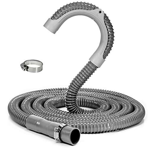 Funmit 8Ft Universal Washing Machine Drain Hose Flexible Extension Hose Fit for Most Household Washing Machines