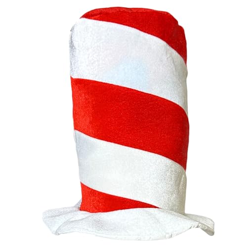 Luvfamday Red White Striped Top Hat Stovepipe Hat Cosplay Costume Headwear Funny Party Favors Women Men