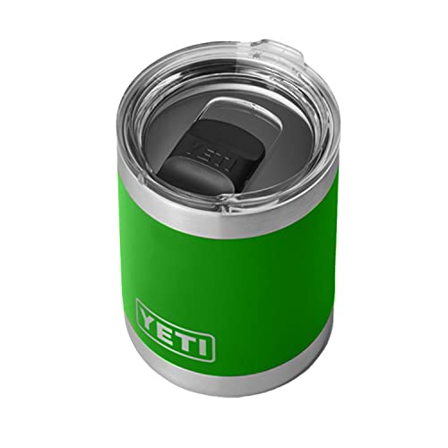 YETI Stainless Steel Rambler Drinking_Cup Lowball, Vacuum Insulated, with MagSlider Lid, 10 Ounces, Canopy Green