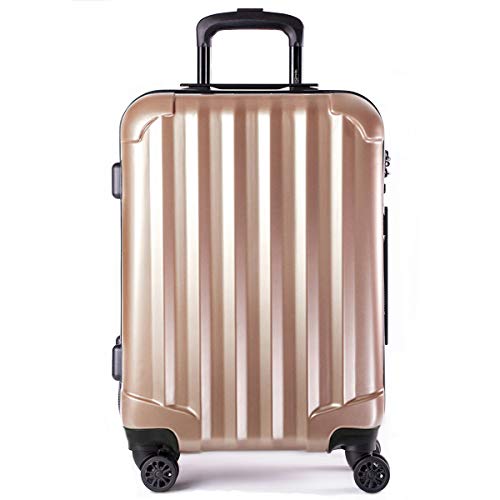 Genius Pack Hardside Luggage Spinner - Smart, Organized, Lightweight Suitcase - TSA Approved Maximum Allowance Cabin Size (Carry On, Rose Gold)