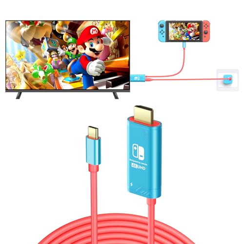 JINGDU Portable HDMI Cable Compatible with Nintendo Switch NS/OLED, USB C to HDMI Cable Replaces The Original Switch Dock for TV Screen Mirroring, Convenient for Travel, 4K HD, 2m, Blue