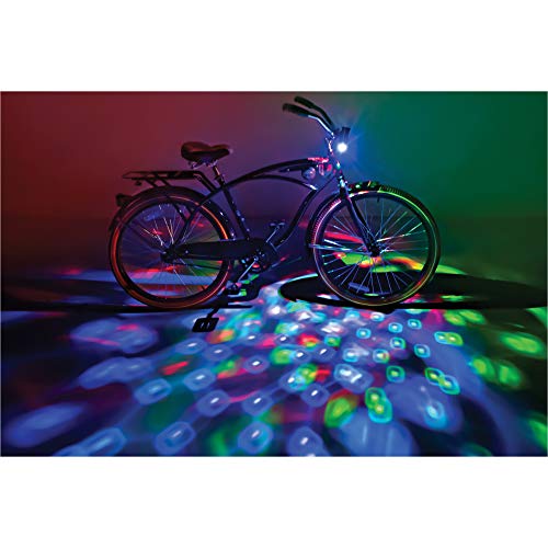 Brightz Disco Bike Lights LED Bicycle Lights RGB Burning Man Lights BMX Bike Accessories Bike Decorations Bike Light Bike Lights Kids Burning Man Bike Lights - Color Changing Disco Party Bike Light