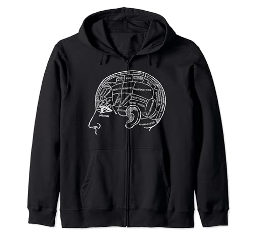 Phrenology Chart Head Zip Hoodie