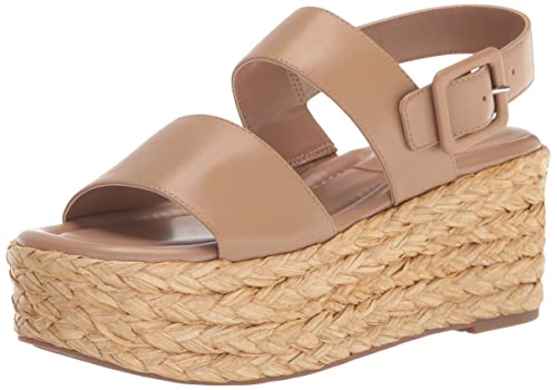 Marc Fisher LTD Women's PATRYCE Espadrille Wedge Sandal, Light Natural Leather, 8.5
