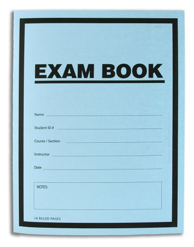 BookFactory Exam Blue Book/Blue Exam Book/Blue Test Book (10 Book Pack) (Ruled Format - 8.5' x 11' - 16 Numbered Pages) Saddle Stitched (LAB-016-7RSS (Exam Book)10 PK)