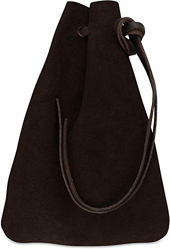Nabob Leather Leather Drawstring Pouch, Coin Bag, Medicine Tobacco Pouch Medieval Reenactment Made in U.S.A Size 8.5' x 6'