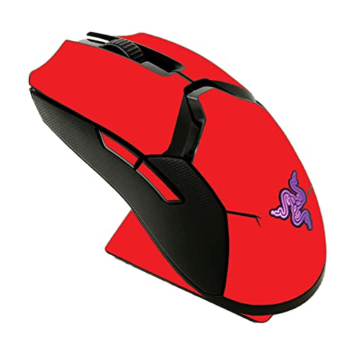 MightySkins Skin Compatible with Razer Viper Ultimate - Solid Red | Protective, Durable, and Unique Vinyl Decal wrap Cover | Easy to Apply, Remove, and Change Styles | Made in The USA