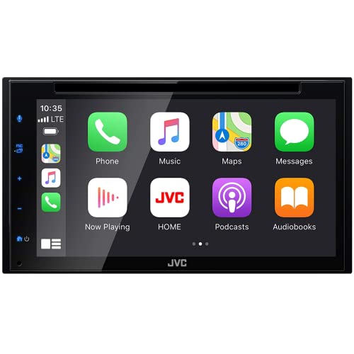 JVC KW-V660BT Apple CarPlay Android Auto DVD/CD Player w/ 6.8' Capacitive Touchscreen, Bluetooth Audio and Hands Free Calling, MP3 Player, Double DIN, 13-Band EQ, SiriusXM, AM/FM Car Radio