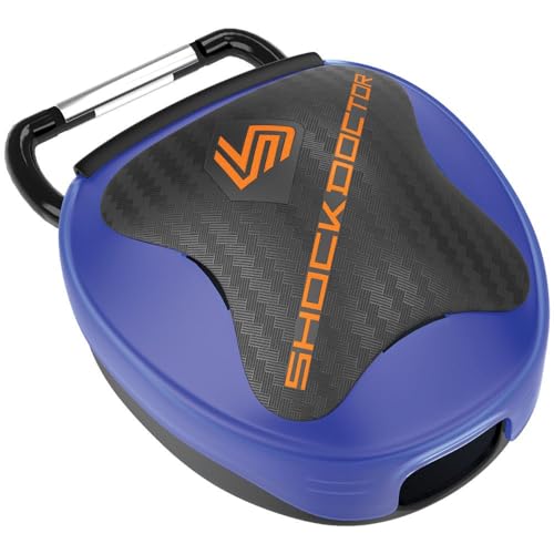 Shock Doctor Ventilated Mouth Guard Case, Universal Storage for Adult & Youth Sizes, Trans Blue