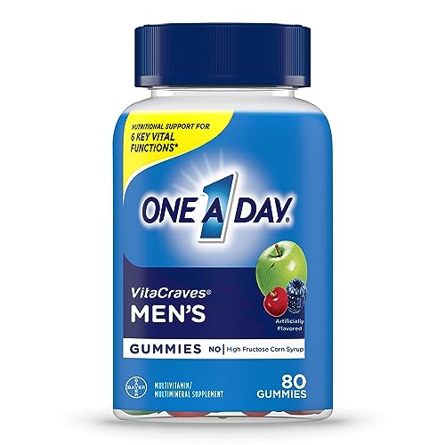 One A Day Men’s Multivitamin Gummies, Multivitamin for Men with Vitamin A, C, D, E, Calcium & More To Support Healthy Muscle Function, Gummies, 80 Count