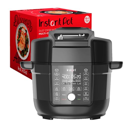 Instant Pot Duo Crisp Ultimate Lid, 13-in-1 Air Fryer and Pressure Cooker Combo, Sauté, Slow Cook, Bake, Steam, Warm, Roast, Dehydrate, Sous Vide, & Proof, App With Over 800 Recipes, 6.5 Quart, Black