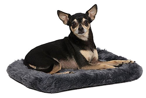 MidWest Homes for Pets Bolster Dog Bed 18L-Inch Gray Dog Bed or Cat Bed w/ Comfortable Bolster | Ideal for 'Toy' Dog Breeds & Fits an 18-Inch Crate | Easy Maintenance Machine Wash & Dry
